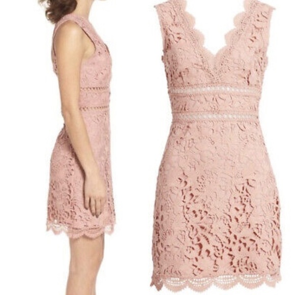 J.O.A. Open Back Lace Dress in Rose - Picture 3 of 11